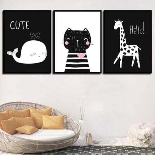 5D Diamond Painting 3 Pieces Black And White Whale Giraffe Cat Diamond Embroidery sale Handmade Wall Decor animal Mosaic Crystal