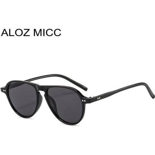 ALOZ MICC Rivets Square Sunglasses Women Vintage Plastic Frame Black Sun Glasses Female Brand Designer Retro Glasses Punk UV400