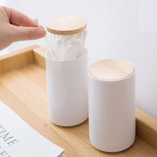 Push-type Toothpick Dispenser Holder White Plastic Press Cotton Swab Holder Box Multipurpose Cotton Swab Organizer Home