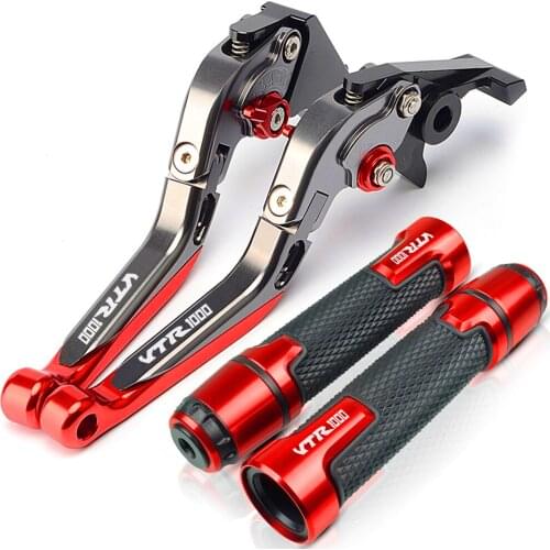 For Honda VTR1000 VTR1000FV FW FX 1997-1999 1998 Motorcycle CNC Brake Clutch Levers Handlebar Grip Handle Hand Grips Cap