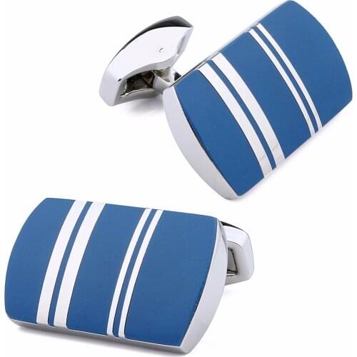 HAWSON High Quality Cufflinks Blue Enamel Best Quality Cufflinks For Men Shirt Free Shipping