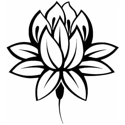 Personality Lotus Buddhism Buddha Statue Meditation Stickers Classic PVC Decorative Waterproof Sunscreen Car Sticker Black/White