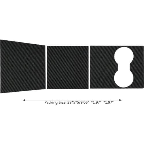 J60F Car Center Console Wrap Kit Sticker Dashboard Matte Carbon Fiber Black For Tesla Model 3