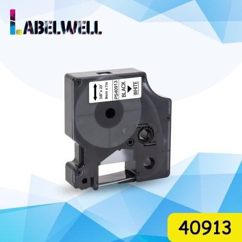 Labelwell 40913 compatible for Dymo D1 9MM 40913 Black on White label tape replace for Dymo LabelManager LW 160 LW 280 Printer