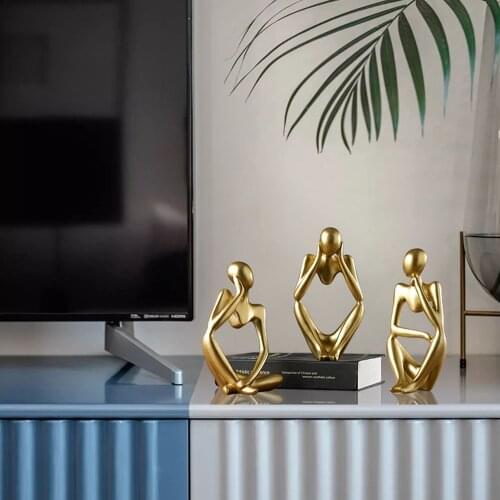 Mini Character Statue Thinker Sculpture Abstract Resin Sculpture Ornaments For Home Desktop Furnishings Home Decor