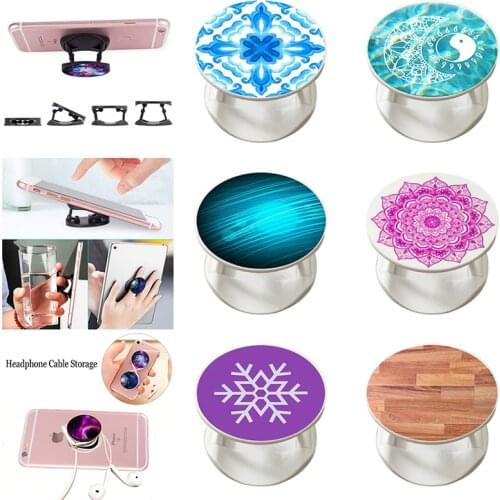 Fashion Pretty Expanding Phone Socket Stand Grip Finger Ring Support Anti-Fall Round Foldable Mobile Phone Holder for All Smart