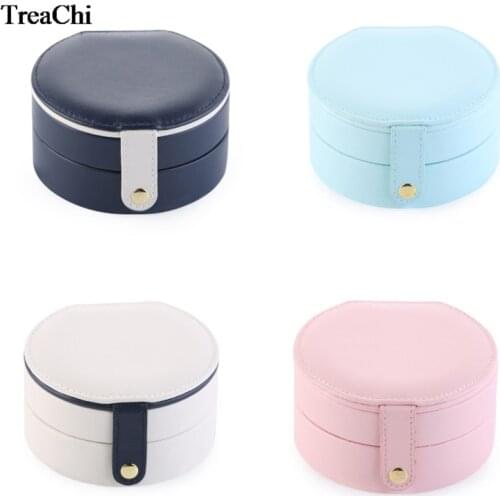 Fashion Mini PU Leather Jewelry Storage Box Makeup Case Travel Ring Earring Jewelry Organizer Case Cosmetic Box Boite Bijoux