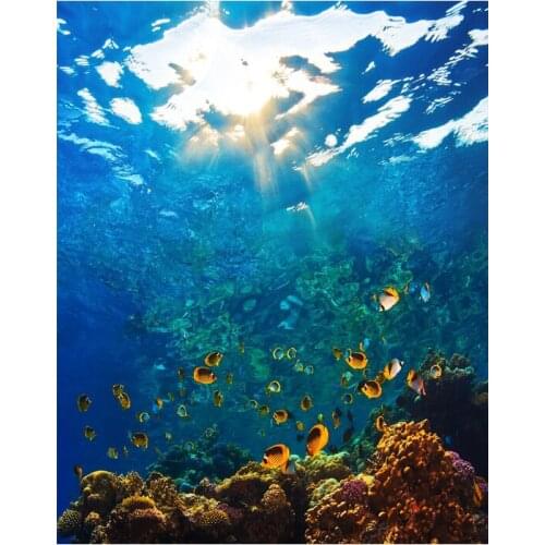 DIY Digital Painting By Numbers underwater World oil painting mural Kits Coloring Wall Art Picture Gift frameless