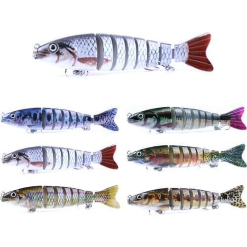 HENGJIA NEW 12.7cm 18g Fishing Wobblers 8 Segments Swimbait Crankbait Jointed Fishing Lure Bait with Artificial Hooks