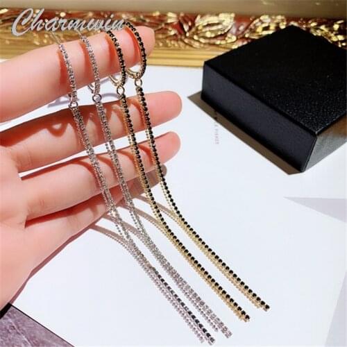 New Long Earrings For Women Tassel Earrings Fashion Jewelry Exaggerated Trend Rhinestone Dangle Earrings Female