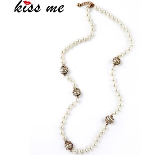 One Direction Simulated Pearl Jewelry Dazzling Party Luxury Long Necklaces for Women Factory Wholesale