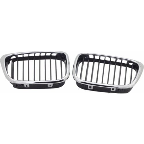 1Pair Half Chrome Front Kidney Grille Grill Left Right Side For BWM 5Series E39 2001 YEAR