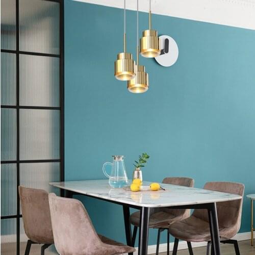 Simple modern personality designer hotel bedside model room coffee shop glass LED single head small Chandelier