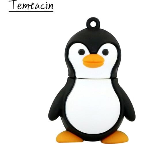 Cute Penguin USB 2.0 Pen Drive 8GB 16GB 32GB 64GB Thumb Drive 128GB Memory Stick Cartoon Creative Pen Drive 256G USB Flash Drive