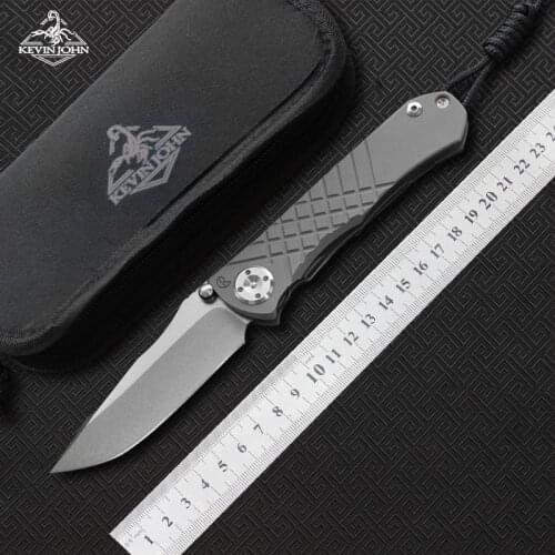 Kevin john CR Umnumzaan folding knife blade:M390 titanium handle camping hunting survival pocket Kitchen fruit knives EDC tools