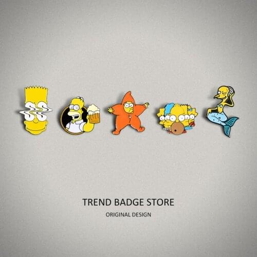 Funny Cartoon Enamel Pins Backpack Badges Multi designs