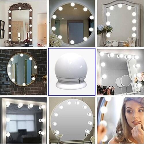 Led Makeup Mirror Lamp Bulbs Decoration for Bedroom Usb Wall Lamp Diy Dimmable Touch Control Hollywood Vanity Mirror Light