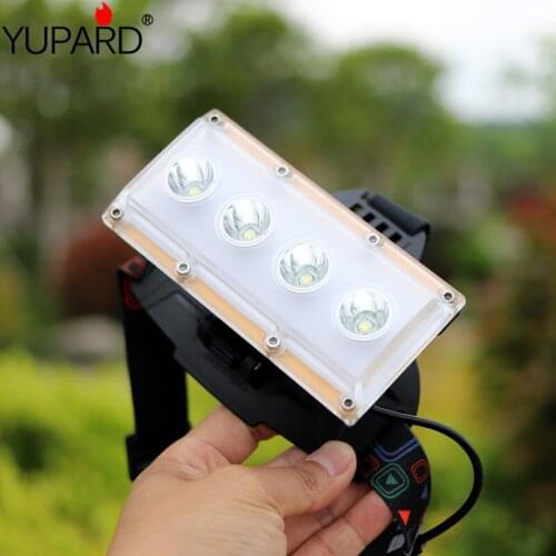 Outdoor 4 * T6LED bulb super bright long shot strong waterproof headlamp USB rechargeable camping fishing light +18650 battery