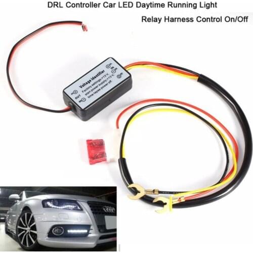 Universal 12V DRL Controller Auto Car LED Daytime Running Lights Controller Relay Harness Dimmer for BMW Audi Auto VW Dropship