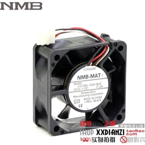 For NMB 2410ML-09W-B45 6CM 6025 24.5V 0.12A Frequency axial case cooling fan