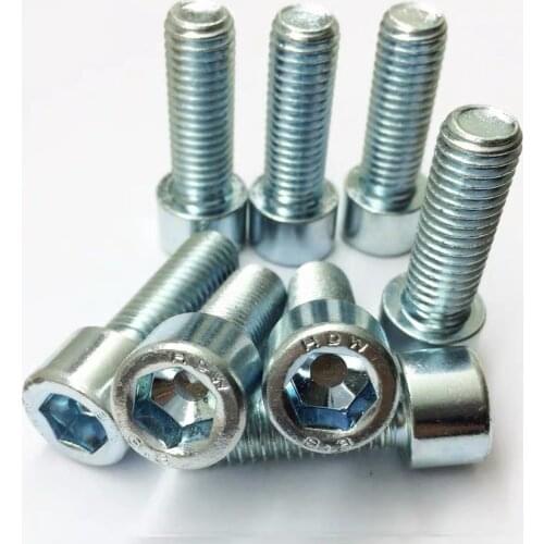 100PCS M3 M4 M5 GB70.1 DIN912 8.8 Galvanized Hexagon Socket Screws Bolt