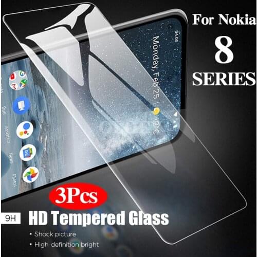 3Pcs Tempered Glass For Nokia 8.3 8 8.1 plus 8.1plus Screen Protector Full Protective Film Smartphones On Nokia8.3 Nokia8.1 Glas