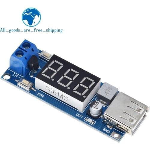 TZT DC-DC Step Down Module Two-wire Voltmeter 5V USB Charger or Power Supply Input 4.5V-40V Output 5V/2A