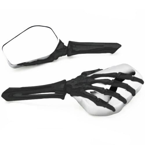 Universal 8mm 10mm 3D Skull Hand Motorcycle Rearview Mirrors For Harley Honda YamahA Kawasaki Cruiser Chopper Cafe Racer