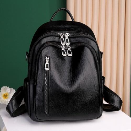 Womens Leather Backpack Female Anti Theft Bagpack Casual Lady PU Travel Backpacks Multifunctional Rucksack New Designer Mochila