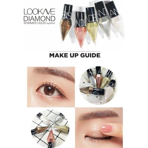 Diamond Liquid Eyeliner 6 Colors Fine Pearlescent Diamond Monochrome Liquid Eye Shadow Shining Long-lasting Eye Makeup TSLM2