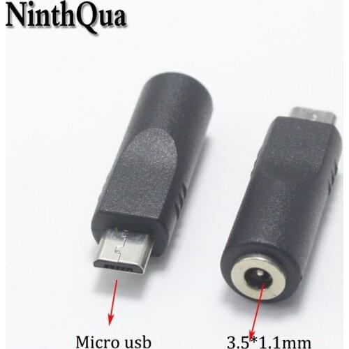 1pcs Micro USB Male Plug to 3.5*1.1mm Female DC Power jack Charging Connector