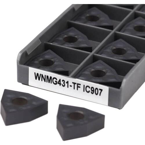 10Pcs WNMG080404-TF IC907 WNMG080408-TF IC908 CNC Lathe Hexagonal Peach Turning Tools Original Carbide Inserts Cut Good Quality