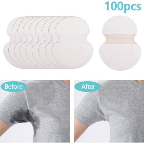100PCS Underarm Sweat Pads Unisex Disposable Non Visible Armpit Sweat Block Pads Dress Guards Shields for Summer Outdoor Travel