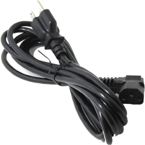 2PCS 1.8m US Plug Right-Angle AC Power Cord Cable 3 Prong 125V/10A NEMA 5-15p to C13 PC Connector