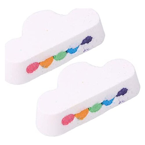 2PC Natural Skin Care Cloud Rainbow Bath Salt Ball Essential Oil Effervescent Bubble Bath Bombs Exfoliating Moisturizing Bubble