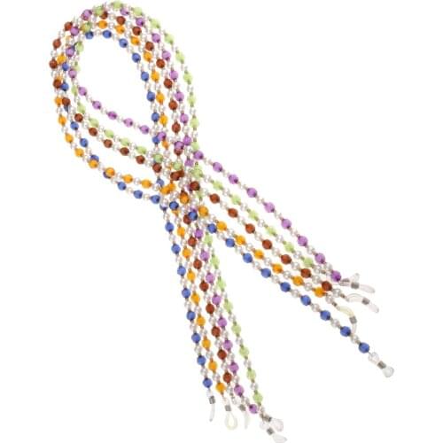 5pcs Fashion Acrylic Eyeglasses Chain Sunglasses Beaded Strap Necklace Holder Neck Cord Rope Anti-slip Eyewear Retainer