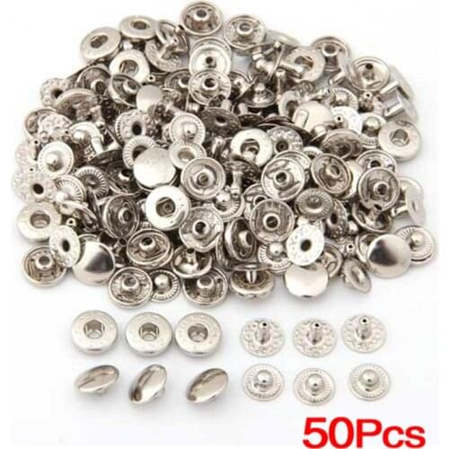 50Pcs Metal Pushbuttons Rivets Buttons Rivets Silver Mixed Metal Shanked Buttons Buttons Sewing Buttons Scrapbooking Crafts