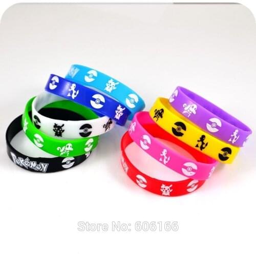 50x Pokemon Go Team Valor Mystic Instinct silicone bracelet bangle wristband anime cartoon fashion jewelry Children Part Gift