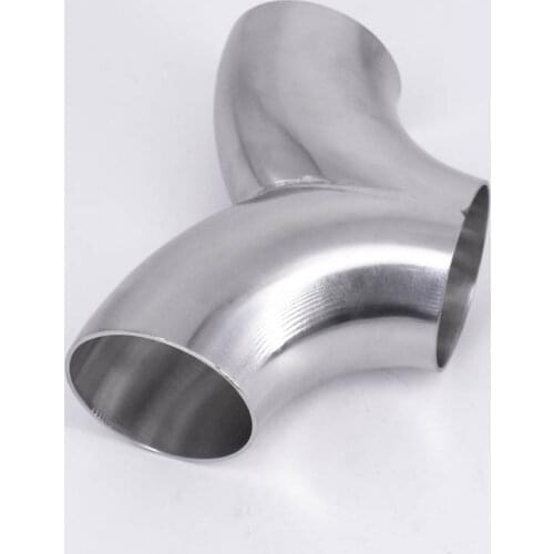 51mm 2" Pipe 19-104mm OD Butt Weld Y-Shaped 3 Way Elbow SUS 304 Stainless Sanitary Pipe Fitting Splitter Homebrew Beer Wine