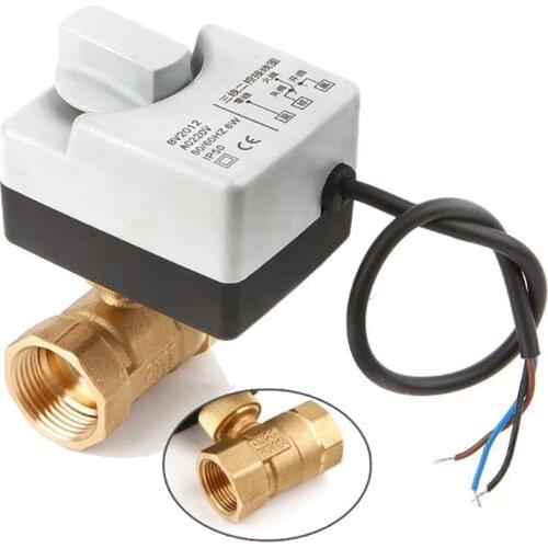 Ac220V Dn20 2 Way 3 Wires Motorized Ball Valve Electric Actuator With Manual Switch