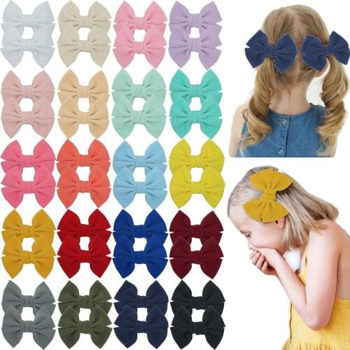 40pcs/lot 4" Baby Girls Hair Bows With Alligator Clips Hair Barrettes for Toddlers Kids Teens Ribbon Hairclips Hair Accessories