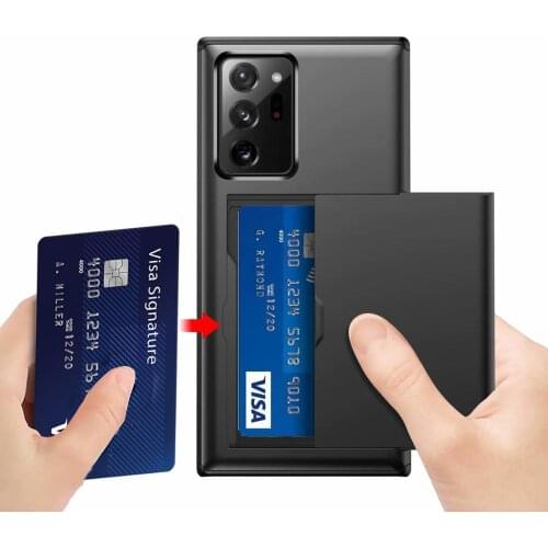 Armor Shockproof Case For Samsung Galaxy Note 20 Ultra Wallet Card Slots Holder Anti-knock Cover S21 Plus Coque S20 FE 5G Case
