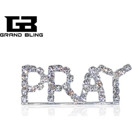 Bling Rhinestone "PRAY" Word Brooch Pin for Devout Christians