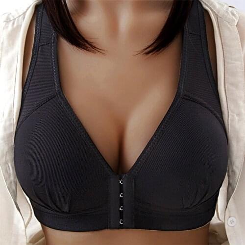Sexy Push Up Bra Front Closure Solid Color Brassiere Wireless Bralette Breast Seamless Bras For Women Underwear Plus Size