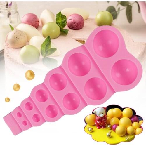 DIY 3D Semi Sphere Silicone Mold Bead Pearl Silicone Mould for Chocolate, Cake, Jelly, Pudding, Round Shape Half Candy Molds
