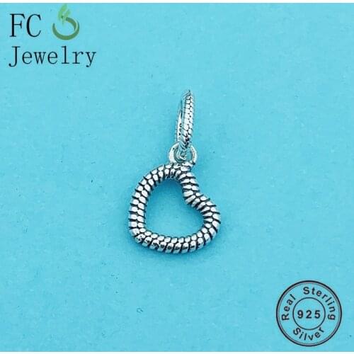 FC Jewelry Fit Original Brand Charm Bracelet 100% 925 Silver Love Heart Pendant Bead For Making Women Valentine Berloque 2020