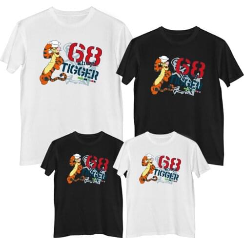 Disney Winnie the pooh Tigger T-shirt 100% cotton Fashion clothes for teens girl boys clothes Mens Women tee shirt family look