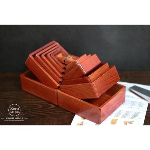 Nest of Boxes - Wooden,seven cases,magic tricks,Stage,Close up,Gimmick,Illusion,prop,comedy