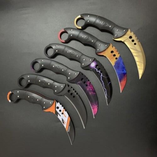 HS Tools cs go karambit camping knife fade counter strike black machete tactical knife fixed blade outdoor tool