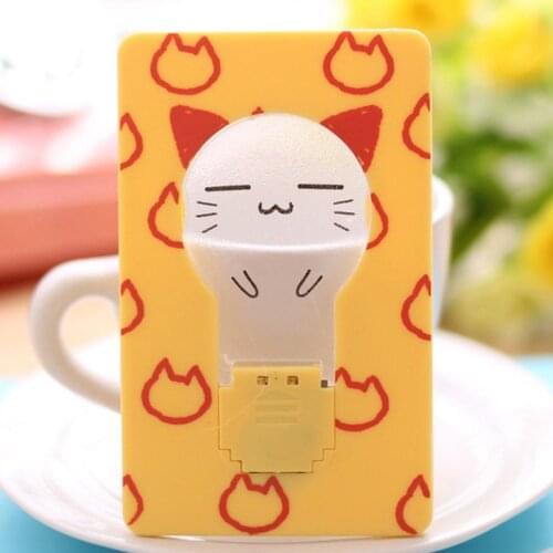 ICOCO 1pcs Protable Mini Cute Fold Switch LED Card Night Light Cartoon Mood Lamp Battery Operated Hot Sale Drop Shipping
